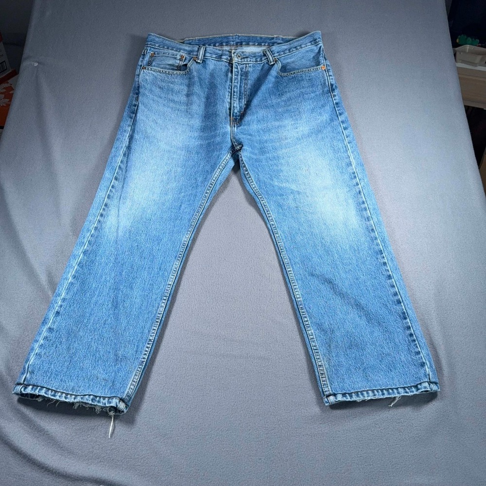 Levis 505 Jeans Mens 40x30 Blue Straight Leg Reg Fit Denim Cotton Medium Wash